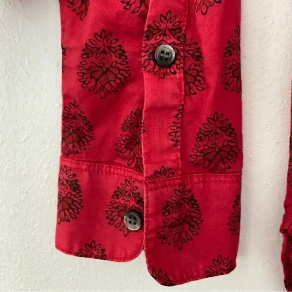 Madewell Ex-Boyfriend Red Leaf Paisley Button Down Shirt - Picture 8 of 10